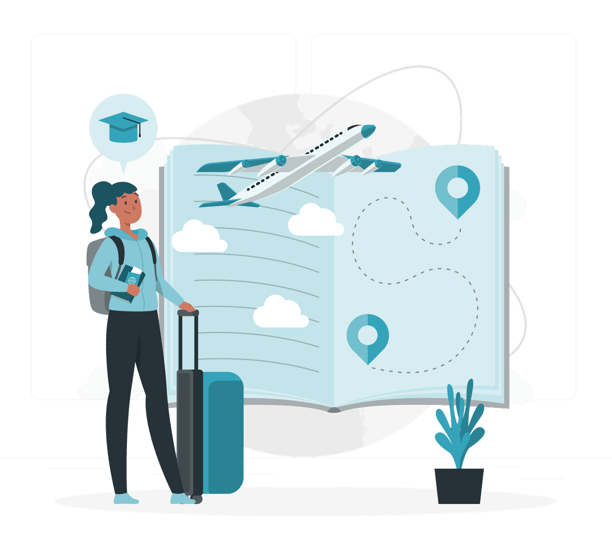 Global education journey illustration